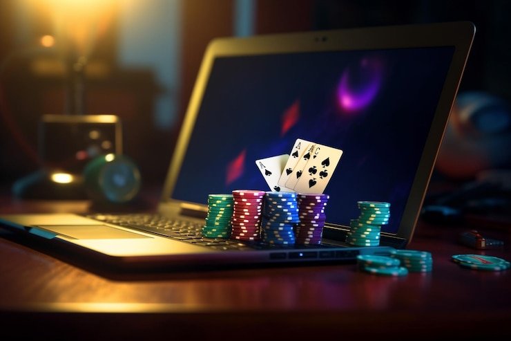 Close-up of Dragon Tiger betting chips and card positions
